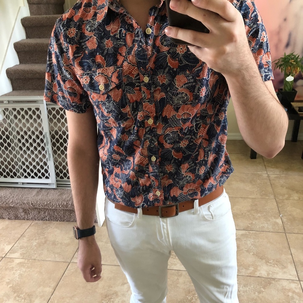 Lucky Brand floral/paisley print slim button up